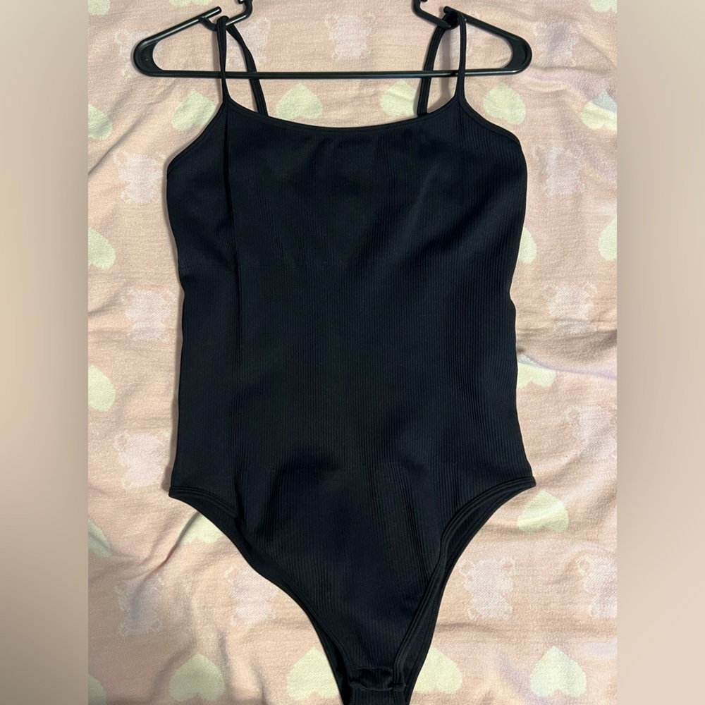 Women’s Black Ribbed Bodysuit
